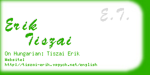 erik tiszai business card